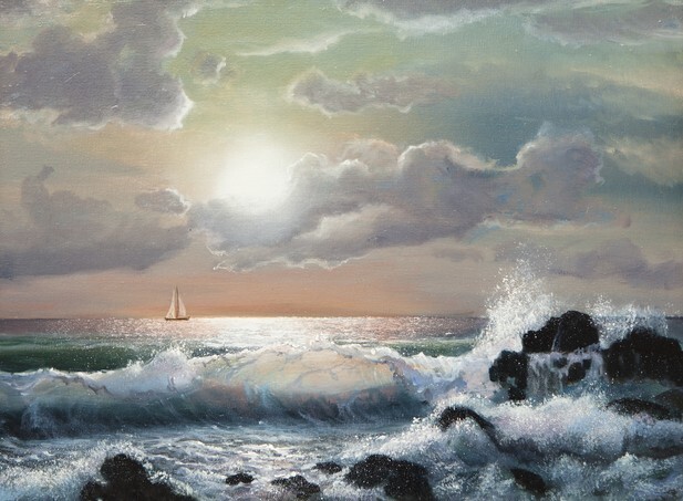 Sea sunset, Oil painting